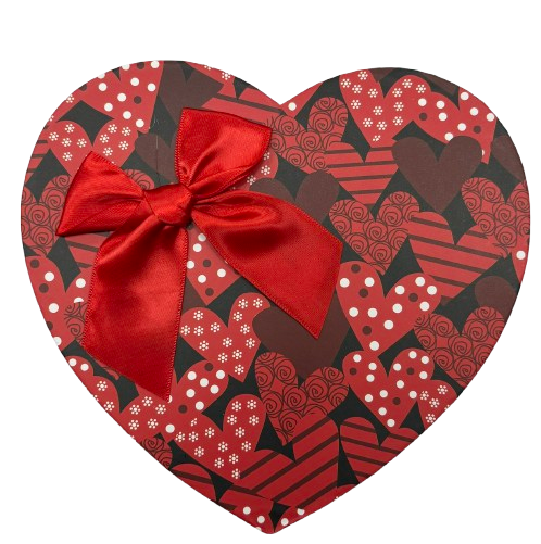 3'lü Siyah Puanlı Kalp Kutu 20,5x20