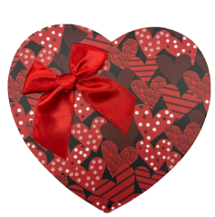 3'lü Siyah Puanlı Kalp Kutu 20,5x20