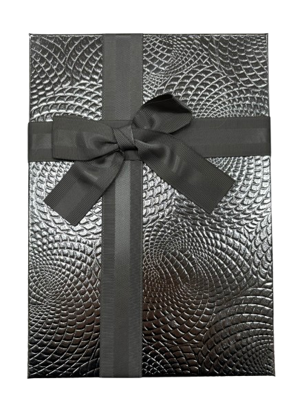 3'lü Gümüş Deri Desenli Dikdörtgen Kutu 16x22,5