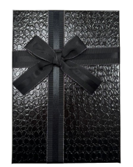 3'lü Siyah Deri Desenli Dikdörtgen Kutu 16x22,5