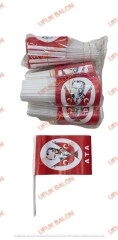 Sopalı Ufak Boy Kağıt Atalı Bayrak 80'li
