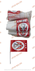 Sopalı Ufak Boy Kağıt Atalı Bayrak 80'li