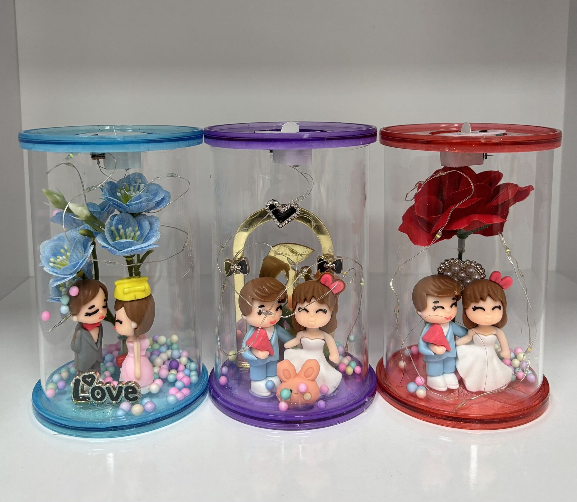 Işıklı Biblo Geniş Cam Figürlü Model Mix 1ad