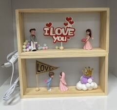 Işıklı Büyük Ahşap Açılır Camlı Model Mix 1ad