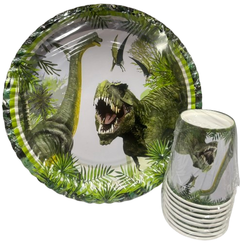 Dinazor Temalı Karton Tabak Bardak 8'li