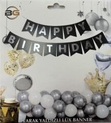 Siyah Happy Birthday Banner