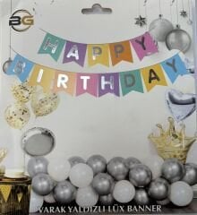 Renkli Happy Birthday Banner