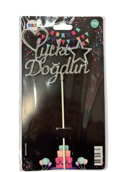 Gümüş İyiki Doğdun Pasta Süsü