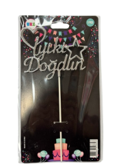 Gümüş İyiki Doğdun Pasta Süsü