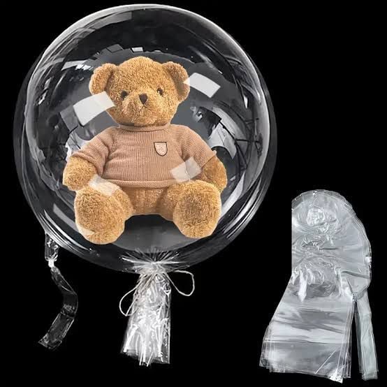 30'' Şeffaf Bobo Çiftli Cam (Pvc) Balon 5'li