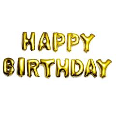 16'' Altın Happy Birthday Set