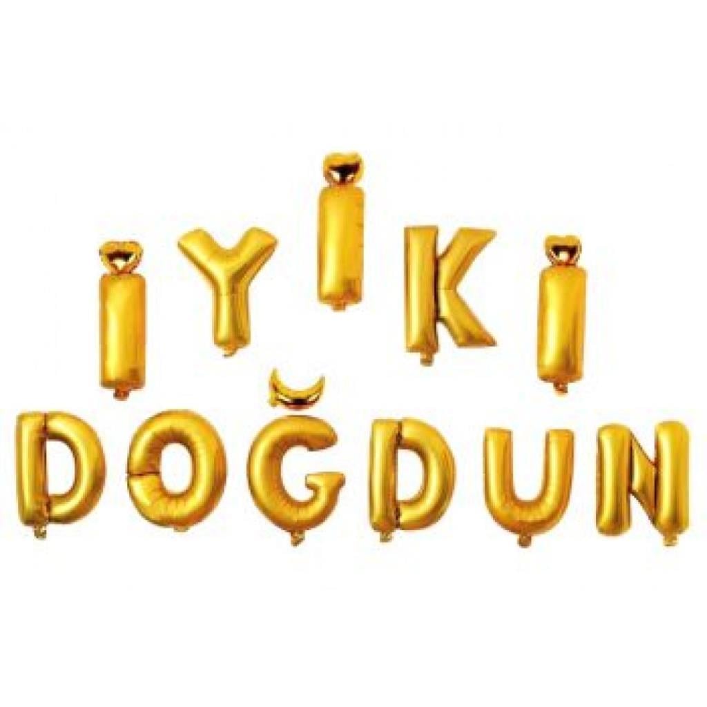 16'' Altın İyiki Doğdun Set