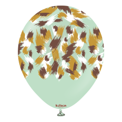 12'' Safari Makaron Yeşil Savanna Tema Baskı 25'li