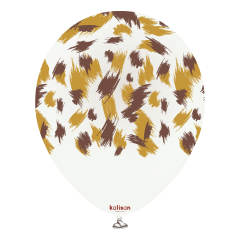 12'' Safari Beyaz Savanna Tema Baskı 25'li