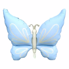 Retro Mavi Kelebek Folyo Balon 73,5x94