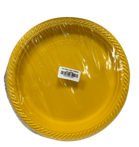 Plastik Sarı Tabak 25'li