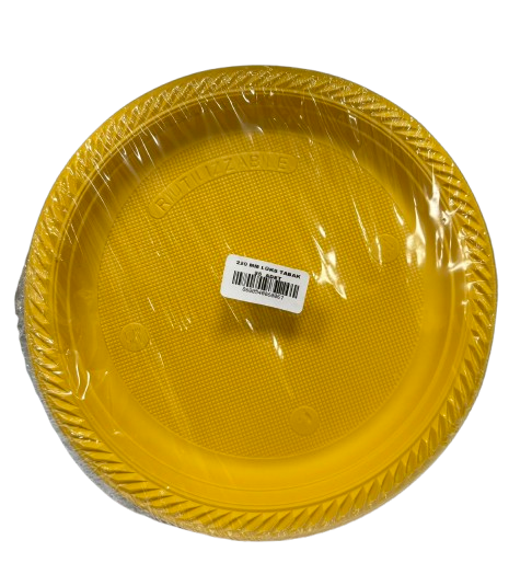 Plastik Sarı Tabak 25'li