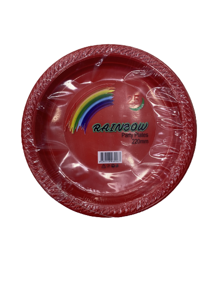 Plastik Kırmızı Tabak 25'li