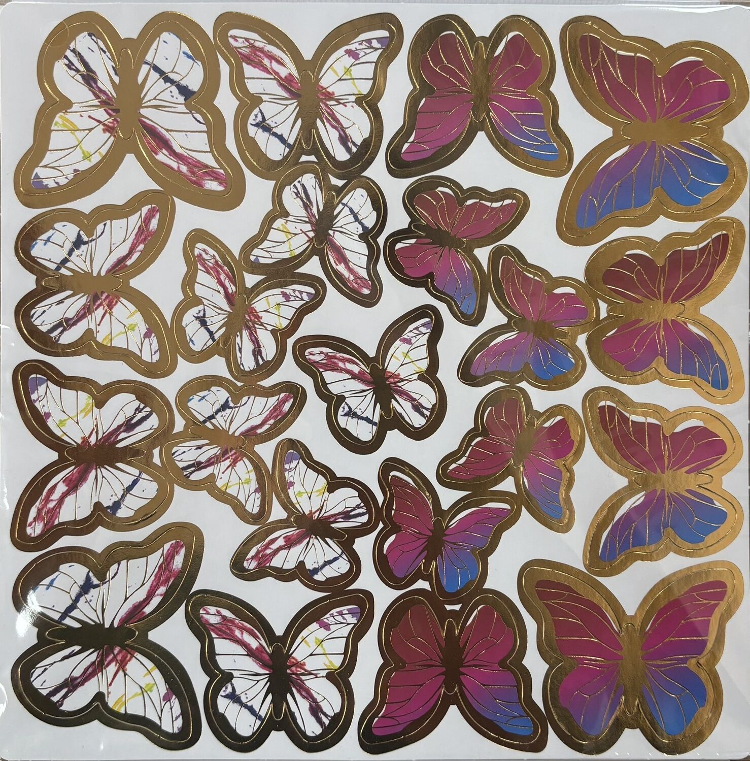 Pembe Mavi Kelebek Pasta ve Balon Süsü