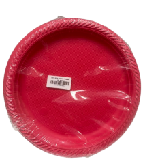 Plastik Kırmızı Tabak 25'li
