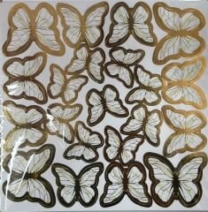 Beyaz Kelebek Pasta ve Balon Süsü