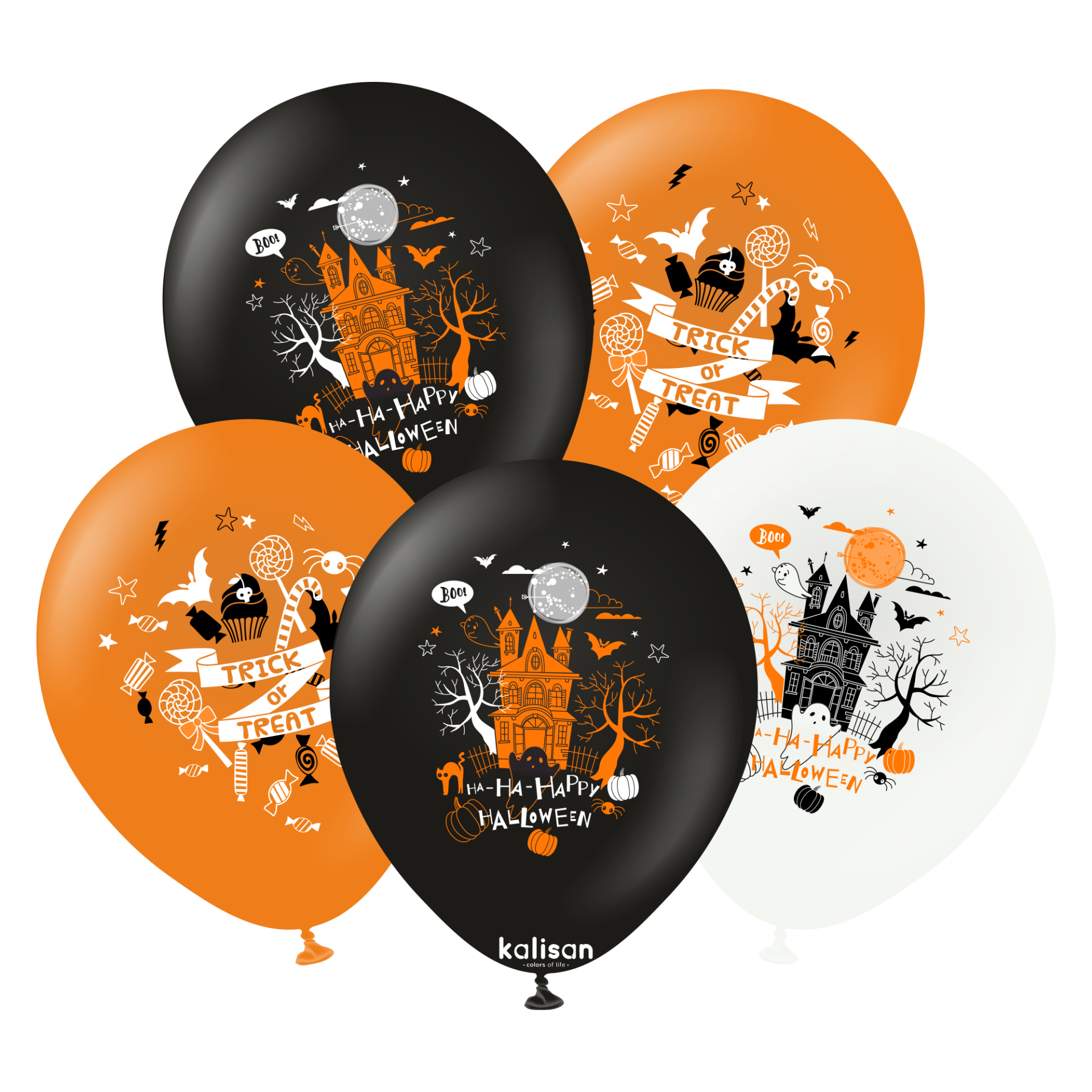 12'' ''Ha-Ha Happy Halloween '' Baskılı 25'li