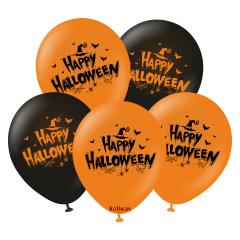 12'' '' Happy Halloween '' Baskılı 25'li