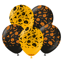 12'' ''Halloween Theme 1 '' Baskılı 25'li