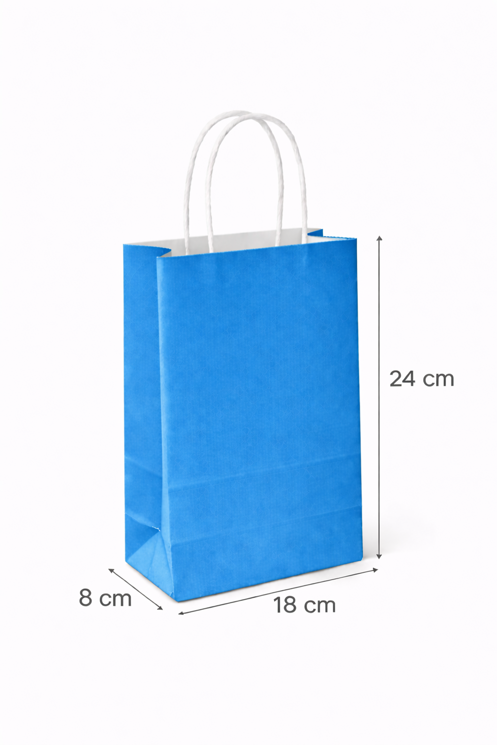 18x8x24 Mavi Kraft Çanta 25'li