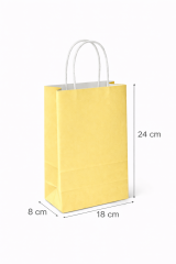 18x8x24 Sarı Kraft Çanta 25'li