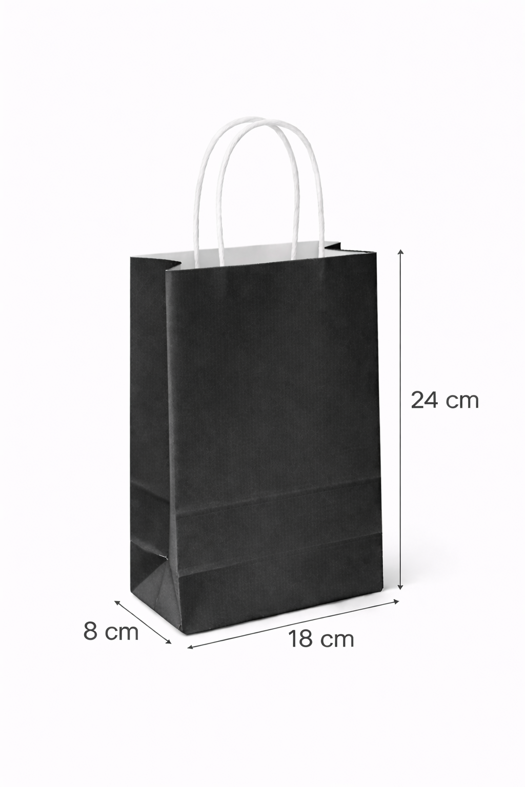 18x8x24 Siyah Kraft Çanta 25'li