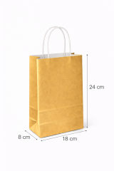 18x8x24 Altın Kraft Çanta 25'li