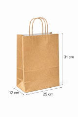 25x12x31 Kahverengi Kraft Çanta 25'li