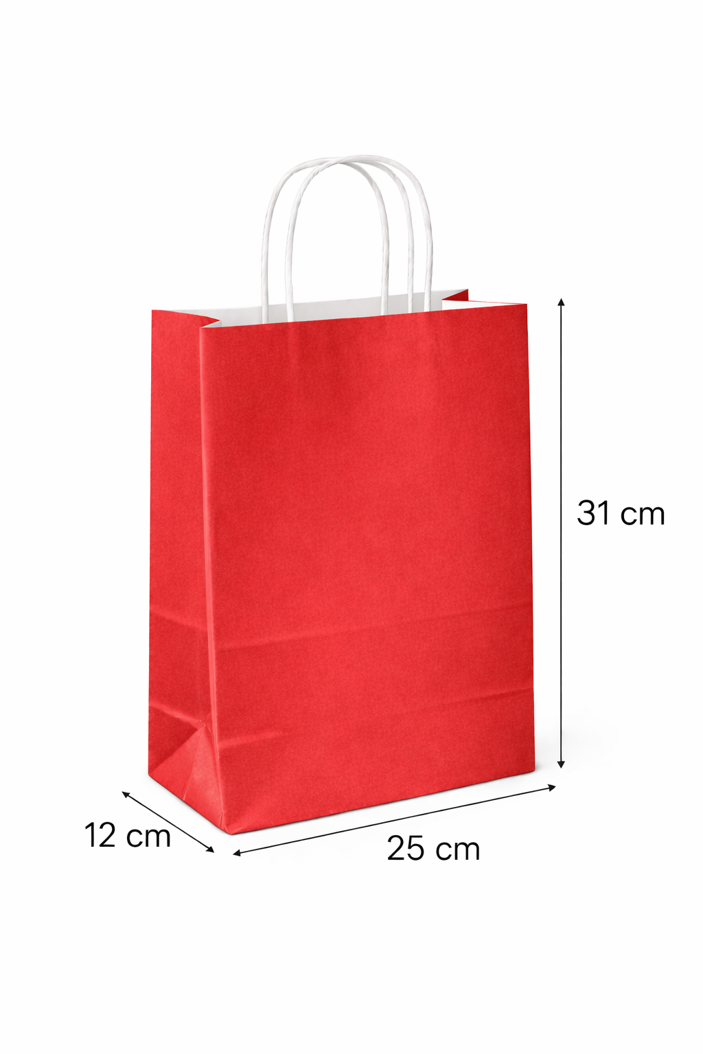 25x12x31 Kırmızı Kraft Çanta 25'li