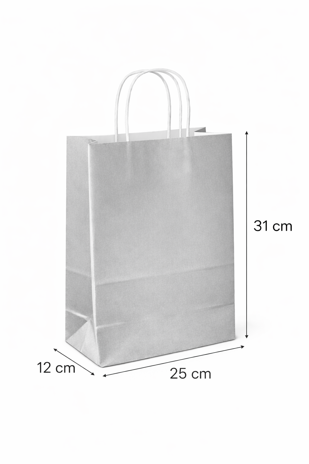 25x12x31 Gümüş Kraft Çanta 25'li