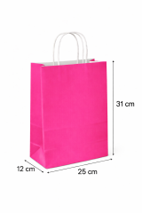 25x12x31 Pembe Kraft Çanta 25'li