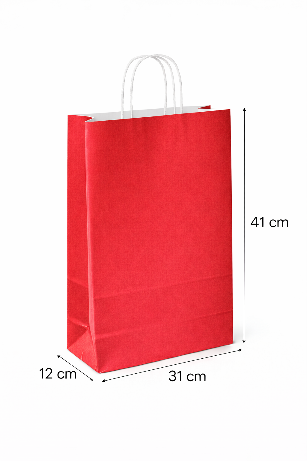 31x12x41 Kırmızı Kraft Çanta 25'li