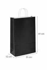 31x12x41 Siyah Kraft Çanta 25'li