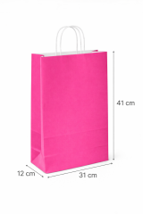 31x12x41 Pembe Kraft Çanta 25'li