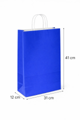 31x12x41 Mavi Kraft Çanta 25'li