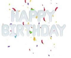 13'' Beyaz Happy Birthday Folyo Balon Set