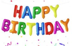 13'' Renkli Happy Birthday Folyo Balon Set