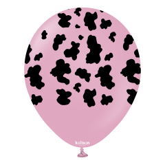 12'' Safari Toz Pembe Cow (İnek) Tema Baskı 25'li