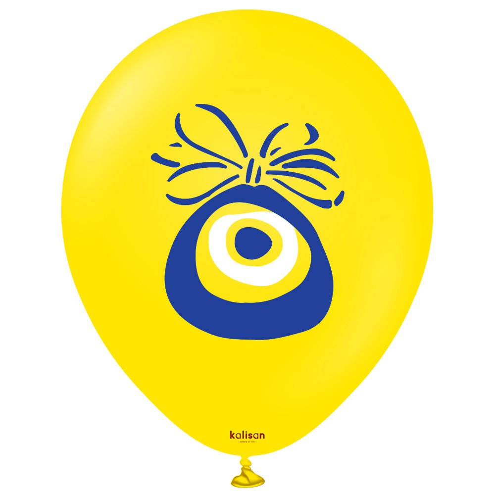 12'' Sarı Nazar Baskılı Balon 25li