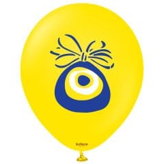 12'' Sarı Nazar Baskılı Balon 25li