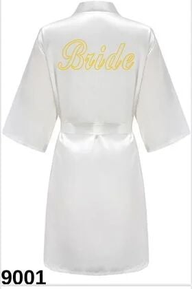 Bride Sabahlık Beyaz - Altın Yazılı