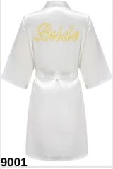 Bride Sabahlık Beyaz - Altın Yazılı