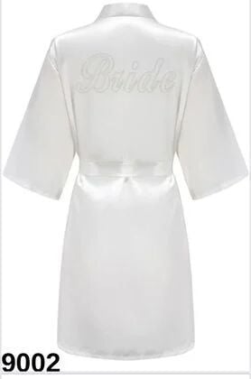 Bride Sabahlık Beyaz - Gümüş Yazılı