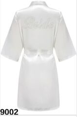 Bride Sabahlık Beyaz - Gümüş Yazılı