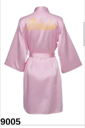 Bride Sabahlık Pembe - Altın Yazılı